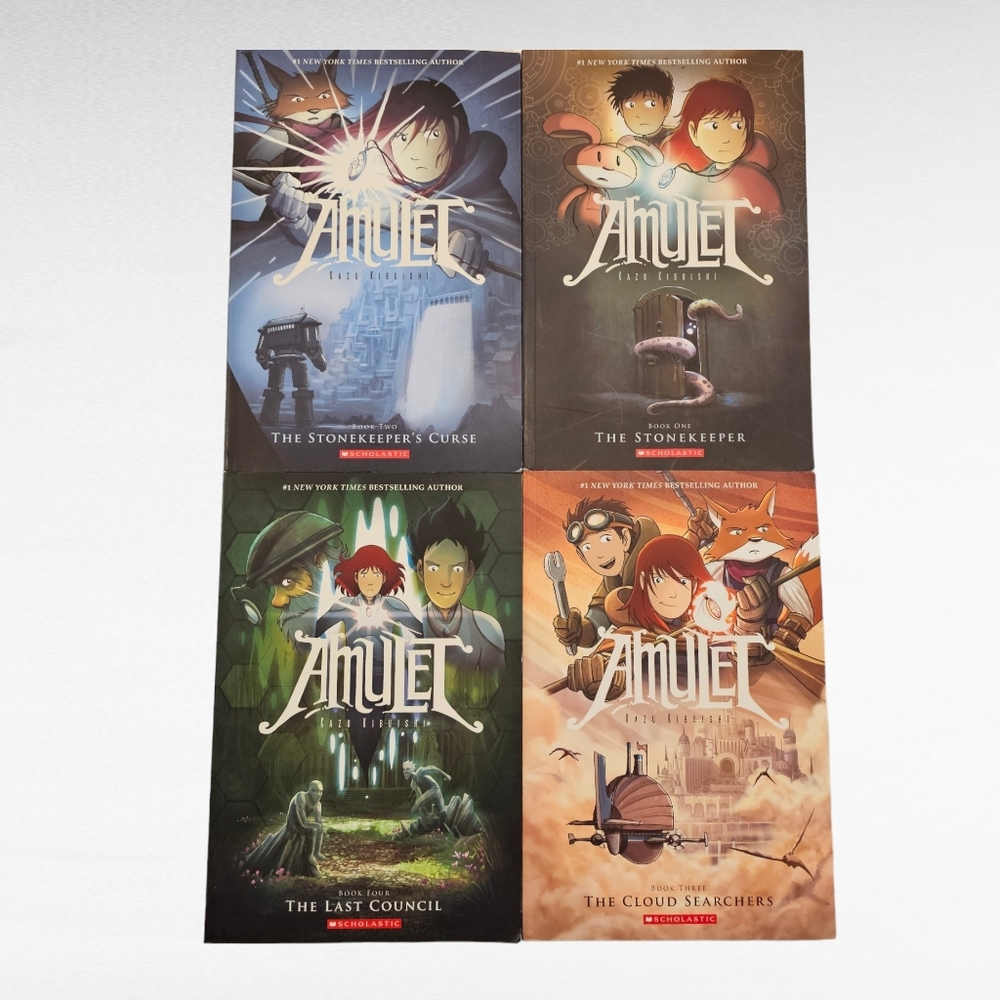 Amulet by Kazu Kibuishi Graphic Novel Series Books 1 - 4